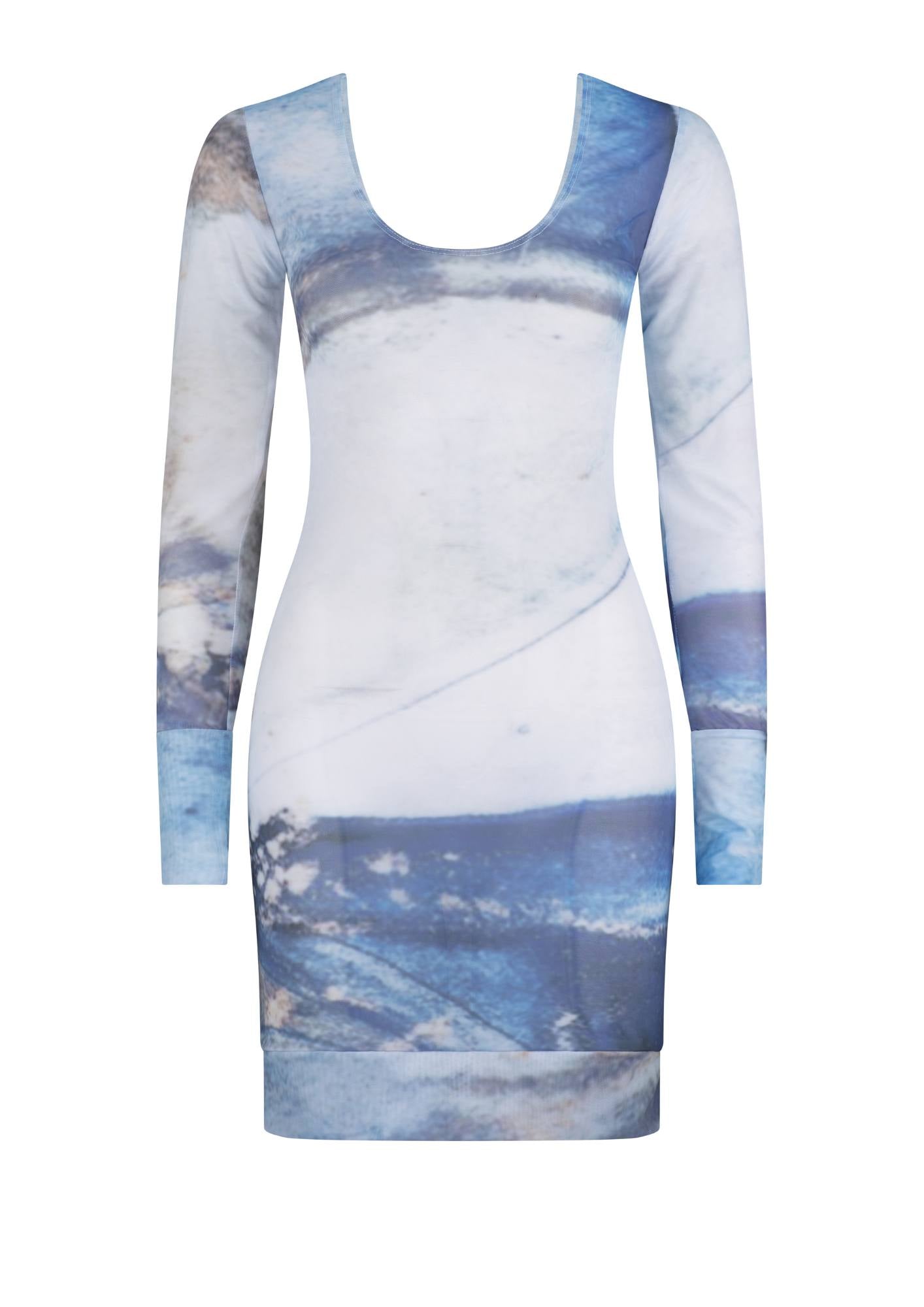 Mesh Long Sleeve Dress
