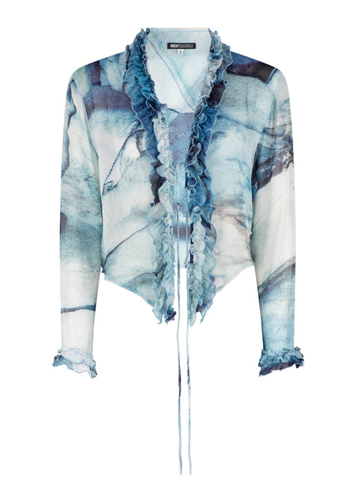 Sheer Crop Frill Top