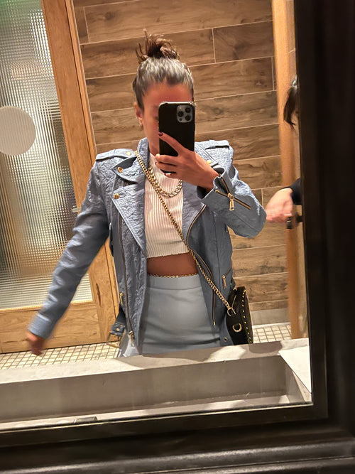 Crinkle Biker Leather Jacket