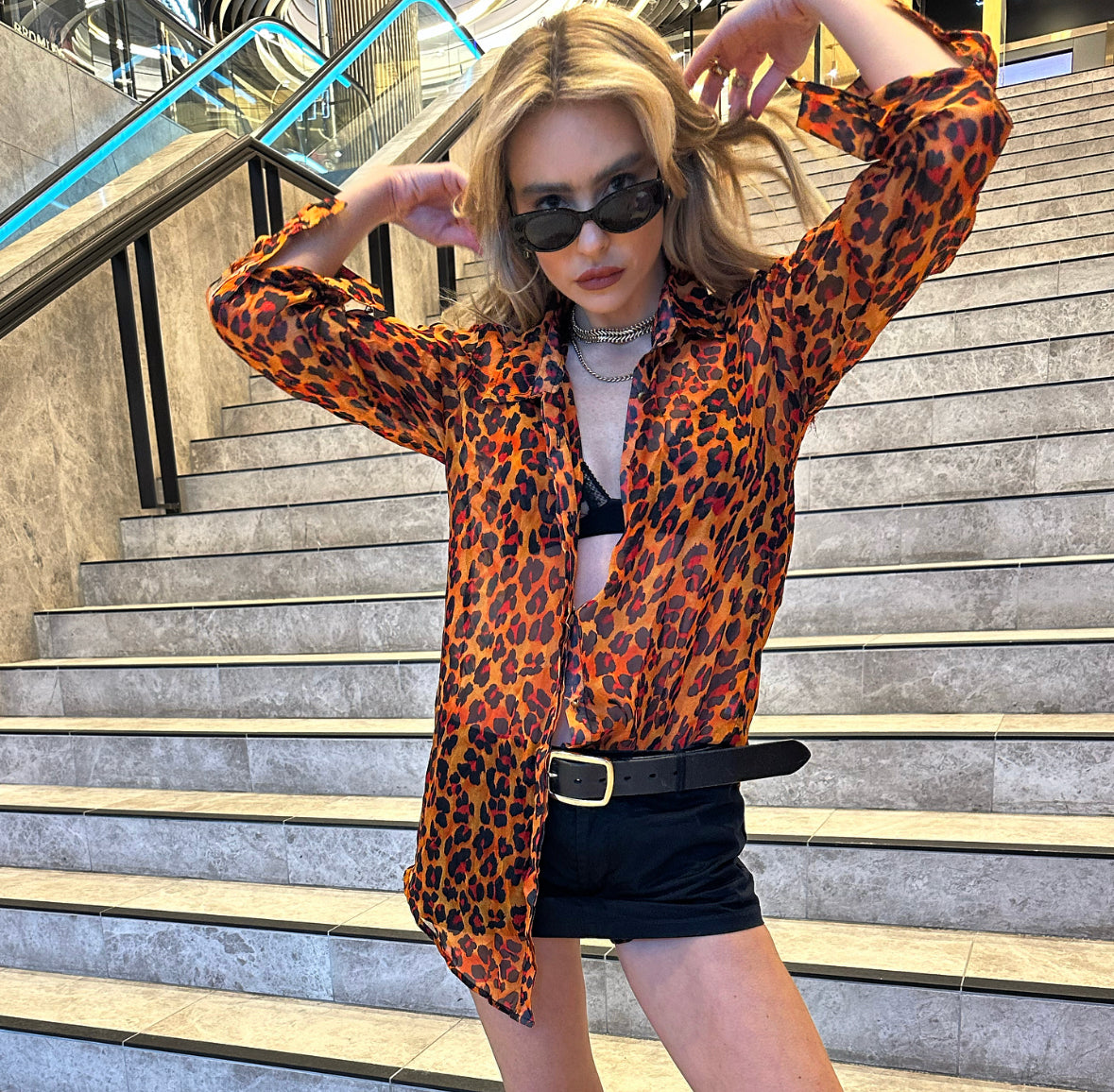 Orange Leopard Silk