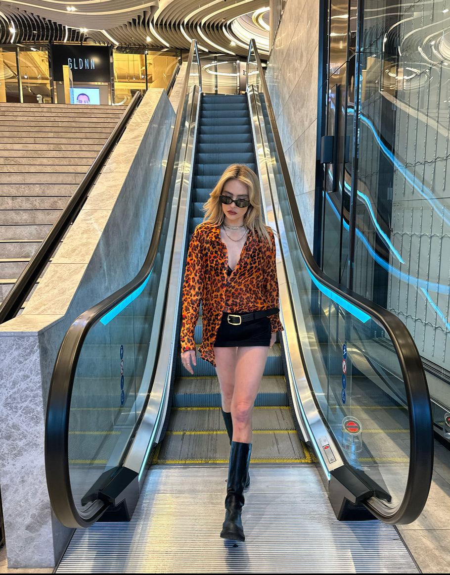 Orange Leopard Silk