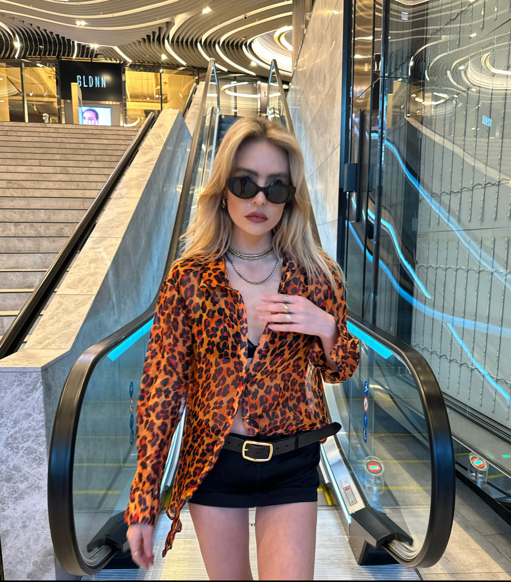 Orange Leopard Silk