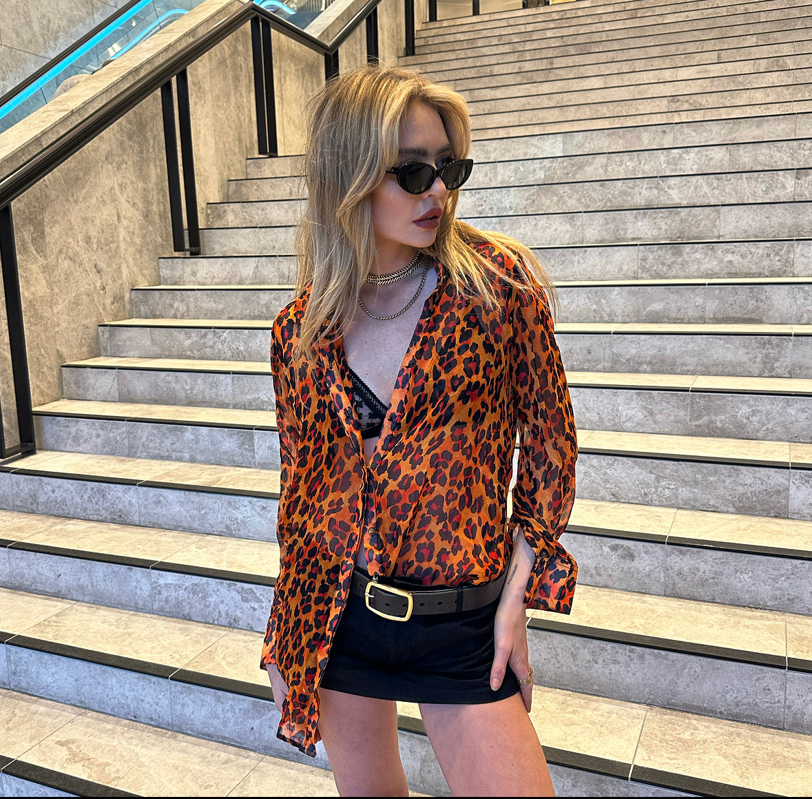 Orange Leopard Silk