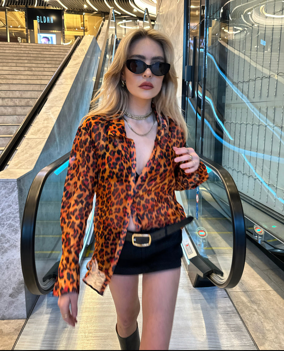 Orange Leopard Silk