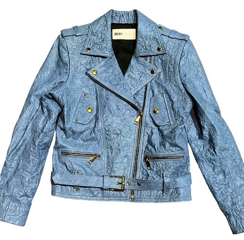 Crinkle Biker Leather Jacket