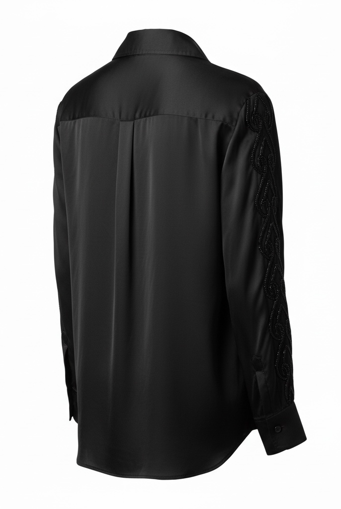 Beaded Braided Silk Shirt