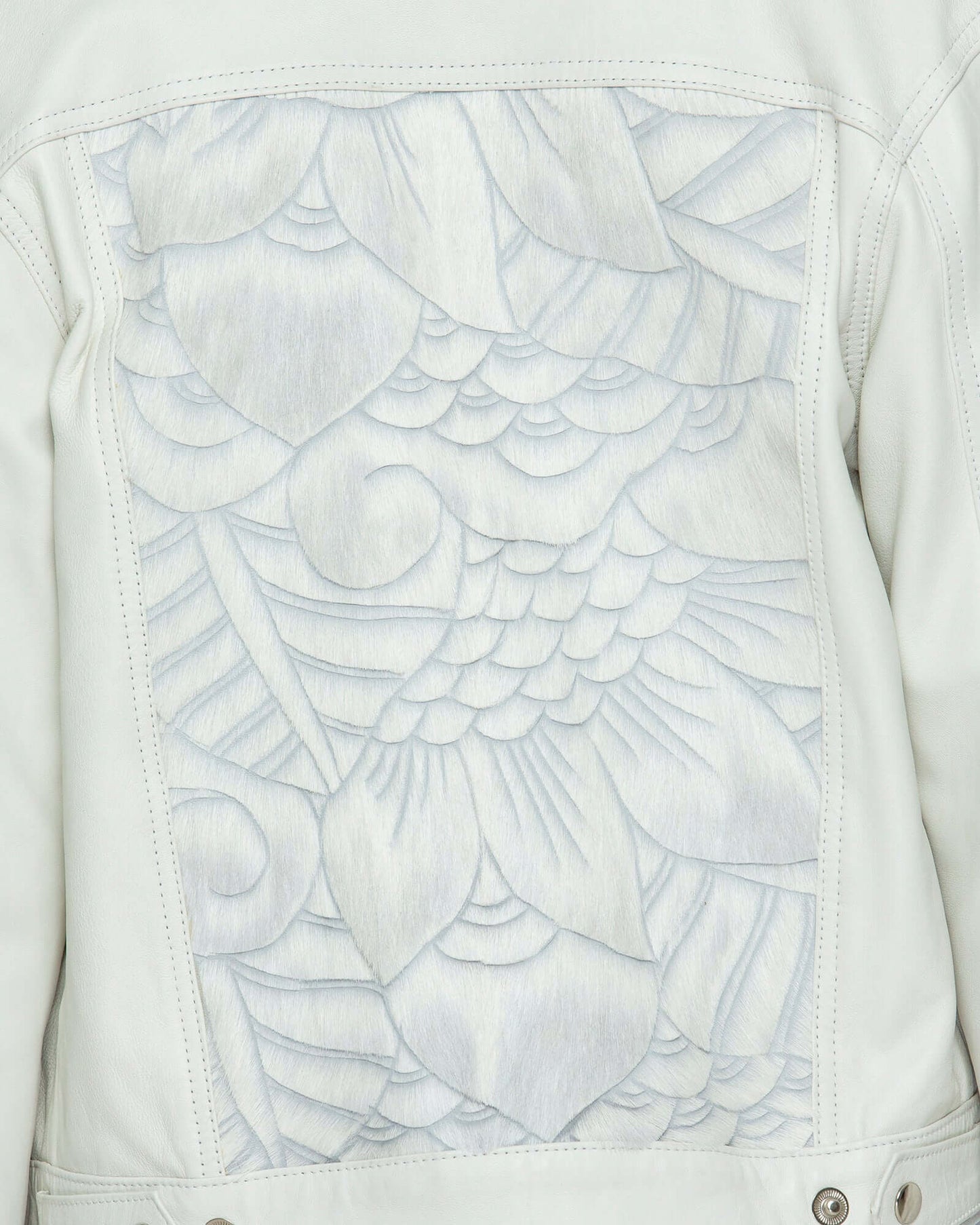 "Denim Style" Leather Jacket - White