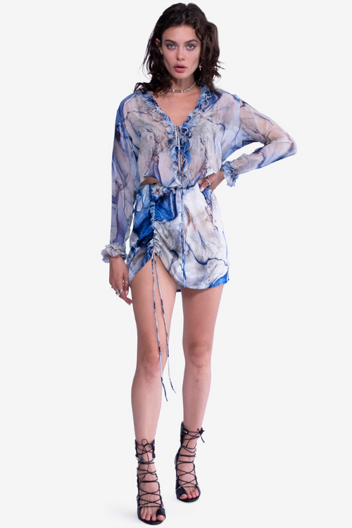 Sheer Crop Frill Top