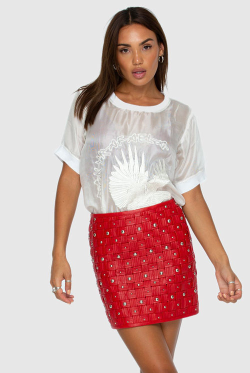Caged Skirt Red Rocky Rafaela