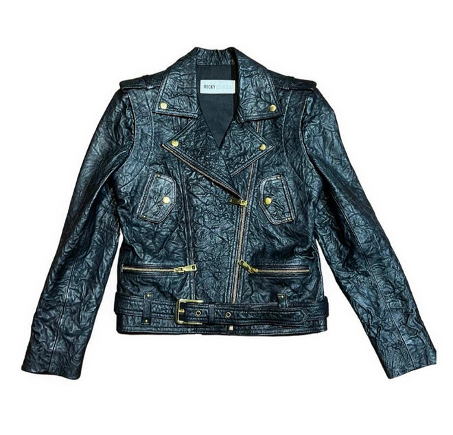 Crinkle Biker Leather Jacket