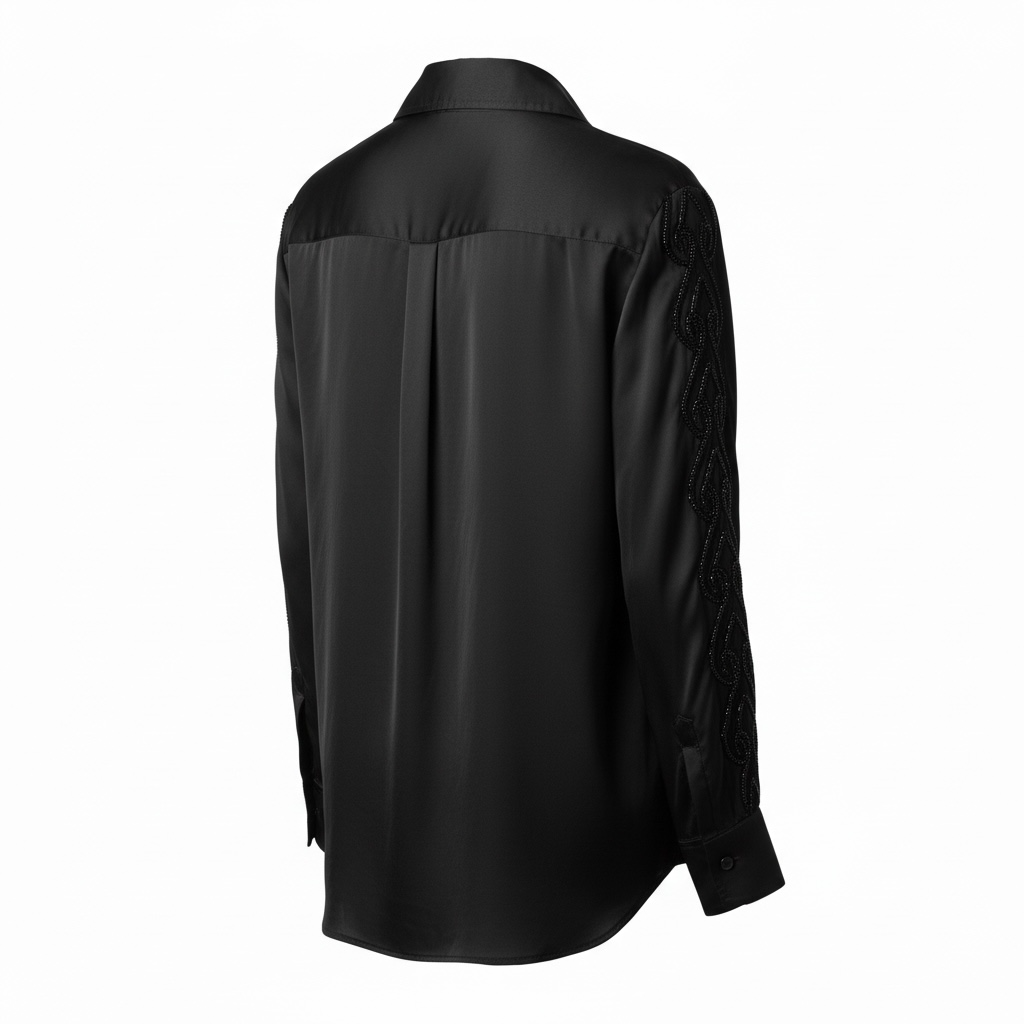 Beaded Braided Silk Shirt