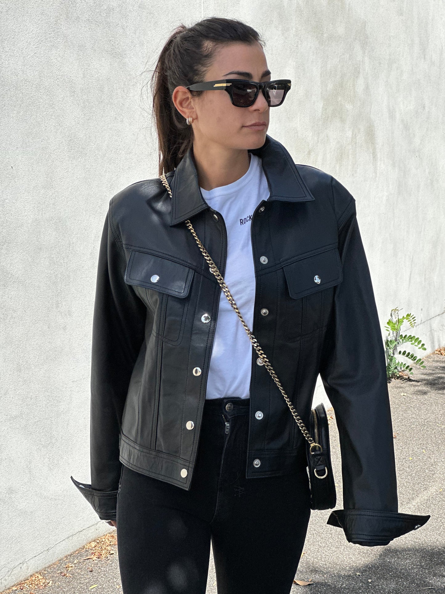 Denim Style Leather Jacket