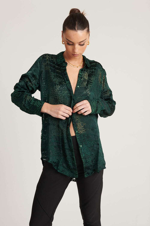 Rocky Rafaela Croc Silk Shirt Green