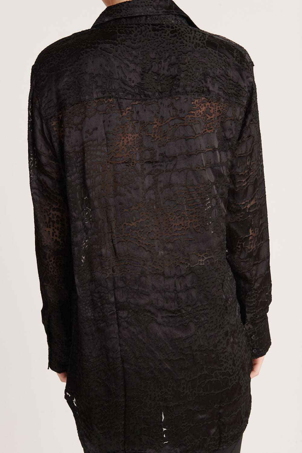 Croc Silk Shirt Black