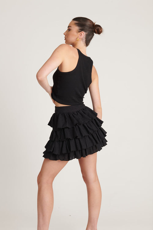 Japanese Tatami Skirt Black