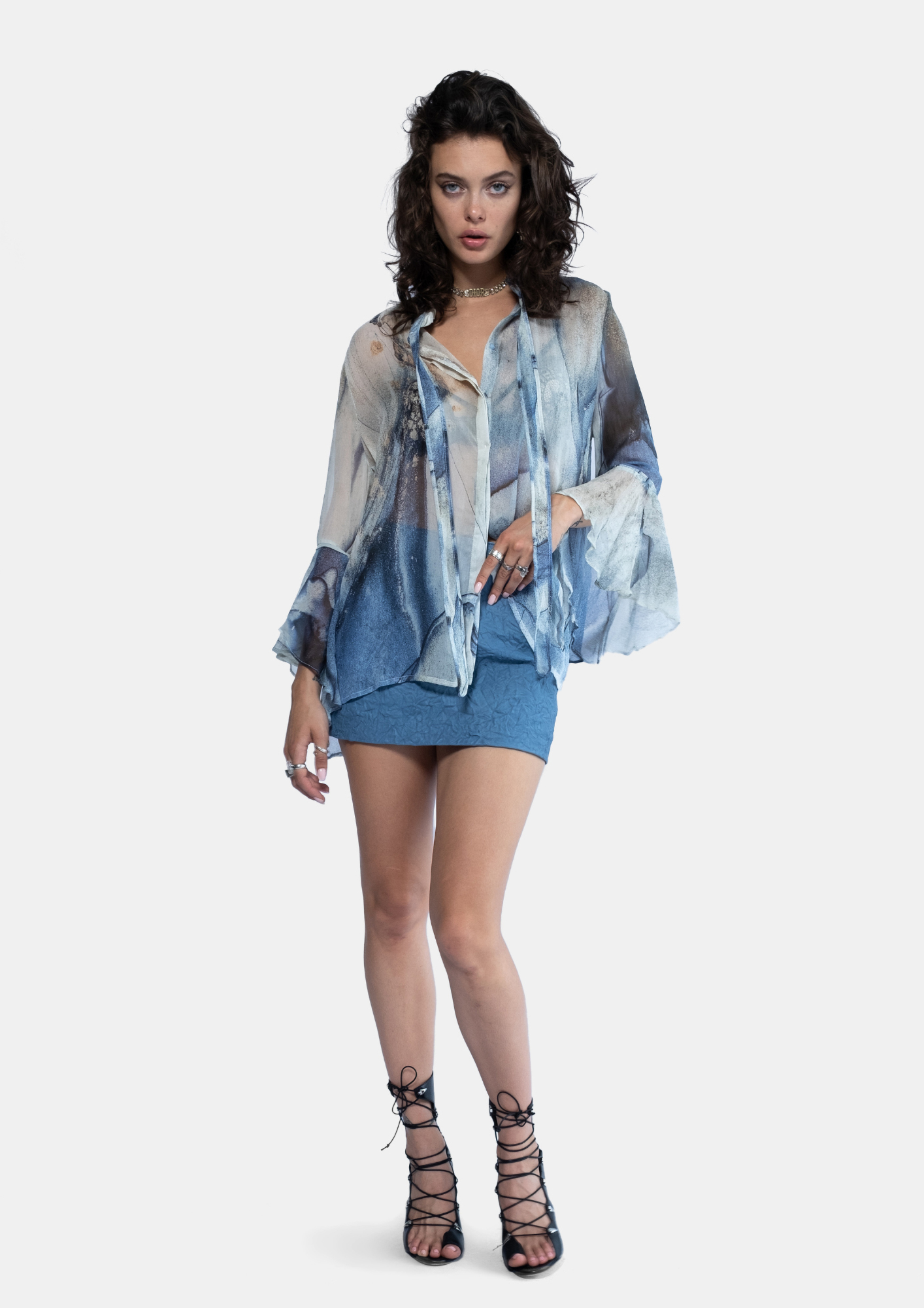 Smoked Marble Frill Shirt